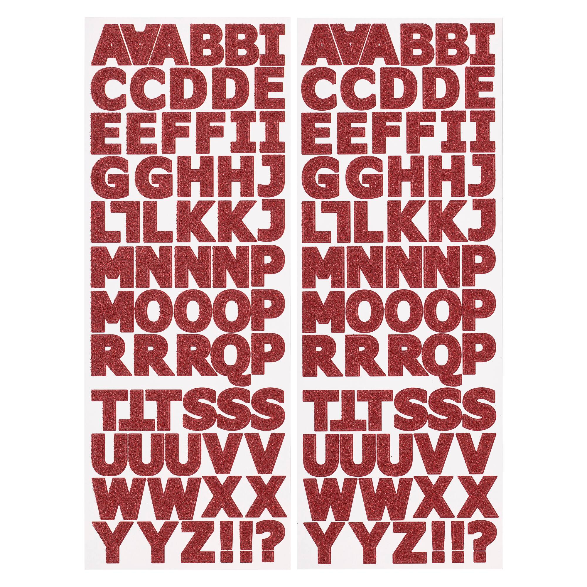 12 Packs: 2 ct. (24 total) Red Glitter Alphabet Stickers by Recollections™
